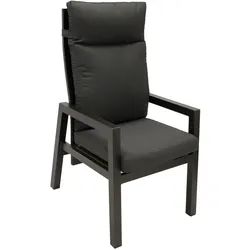 Sessel MANCIANO Hochlehner, Aluminium dunkelgrau mit Polster, stufenlos verstellbar, 2 Stück