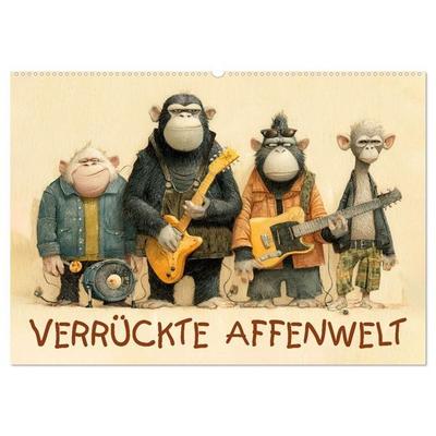 Verrückte Affenwelt (Wandkalender 2027 DIN A2 quer), CALVENDO Monatskalender