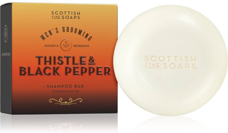 Scottish Fine Soaps Thistle & Black Pepper Barre de shampoing pour homme 100 g