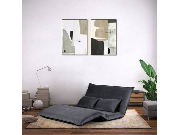 Canapé convertible Jake Gris Velours côtelé Winka 150 x 75 x 85cm