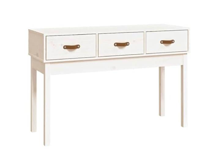 Kaorsrow Konsolentisch Weiß 114x40x75 cm Massivholz Kiefer 3 Schubladen Praktischer Beistelltisch für Schlafzimmer und Diele mit geräumigen Fächern zur stilvollen Präsentation von Dekoration.