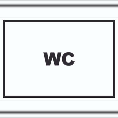 HB-Druck WC Schild mit Text Toilette Klo waagerecht A6 (105x148mm)