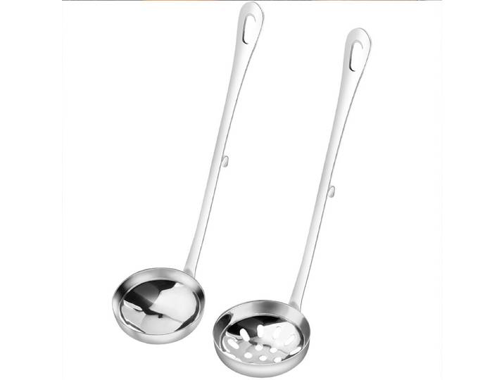Maxcook 2-delige hotpotlepelset van roestvrij staal met soeplepel en schuimspaan