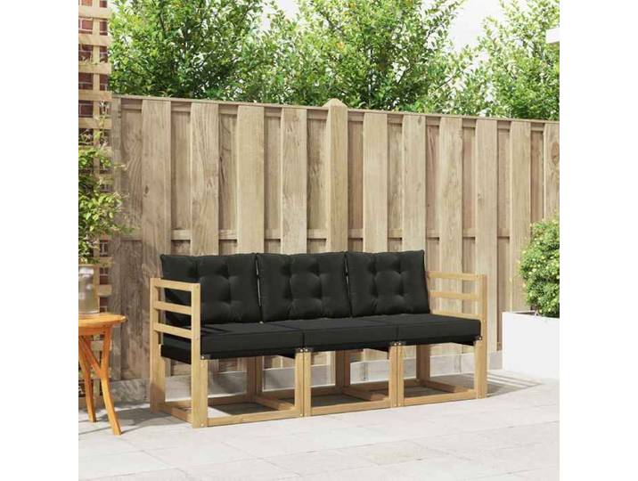 Ensembles de meuble - moderne - Ensemble de canapés d'extérieur 3 pc Blanc et noir 2444