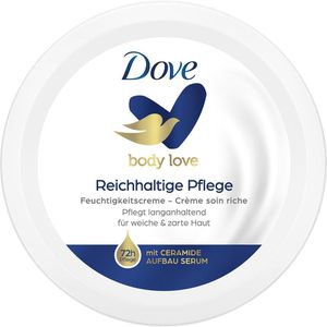 Dove Feuchtigkeitscreme Body Love Reichhaltige Pflege, für Gesicht & Körper, mit Ceramiden, trockene Haut, 150 ml