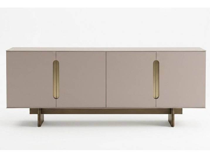 Xlmoebel Sideboard Beiges modernes Sideboard mit 4 Türen und harmonischem Design, Made in Europa