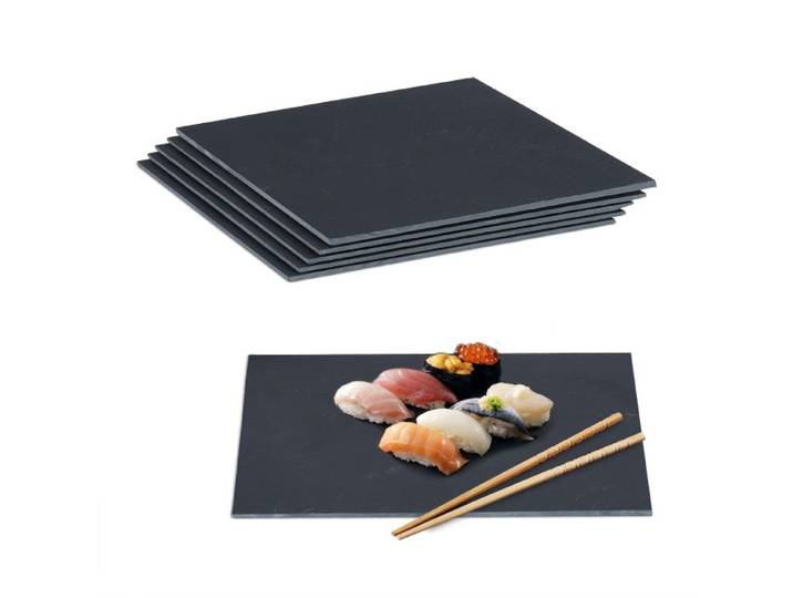 Relaxdays 6er Set Schieferplatte 40 x 30 cm