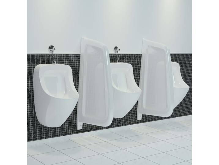 vidaXL Urinal Trennwand Wandmontage Keramik Weiß
