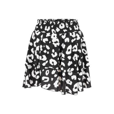 Midirock CLOUD 5IVE "CLOUD 5IVE Tiered Mini Skirt", Damen, Gr. XL, schwarz-weiß (schwarz, weiß), 95% Polyester, 5% Elasthan, normal, Röcke