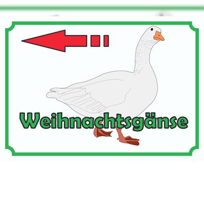 HB-Druck Weihnachtsgans Verkaufsschild Schild Pfeil nach links A4 (210x297mm)
