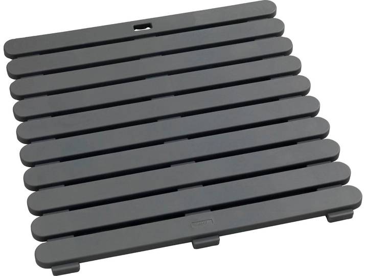 Badematte WENKO, grau, H:3mm, Kunststoff, Badematten, Badematte, Ideal für Dusche, Bad, Sauna und Poolbereich