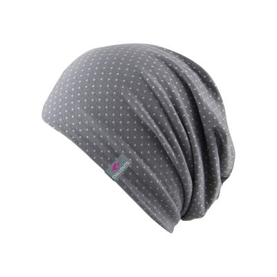 Beanie CHILLOUTS "Florence Hat", Damen, grau, Web, Materialmix, Mützen Beanie, leichte Longbeanie, elastisch, optimaler Sitz