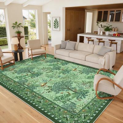 Garvee Vintage Botanical Mushroom Pattern Washable Area Rug