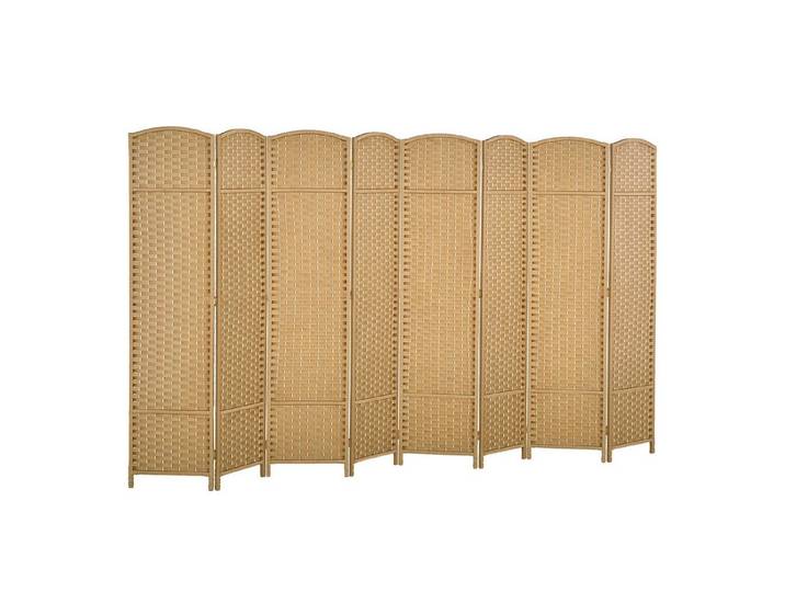FELIXLEO Paravent 8 teiliger Raumtrenner, Sichtschutzwand für Wohnzimmer, Natur (1 St)