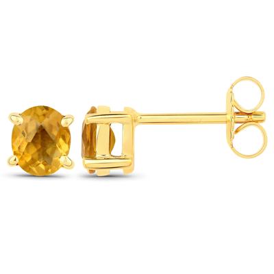Paar Ohrstecker VIRA JEWELS "925-Sterling Silber vergoldet Glänzend Citrin gelb", gelb (gelb, orange), Ohrringe, Damen, one-size, 1, Silber 925 (Sterlingsilber)
