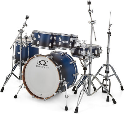 DrumCraft Series 6 Studio Blue Fade Black to Vivid Blue Fade