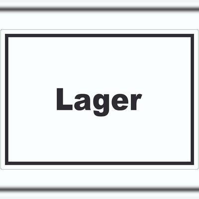 HB-Druck Lager Aufkleber mit Text Storage Warenlager waagerecht A4 (210x297mm)