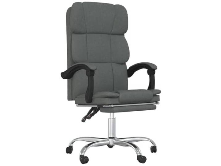 Helloshop26 Drehbarer Stuhl, neigbar, für Büro, Büro, Studie, dunkler Stoff, Grau 02_0024242