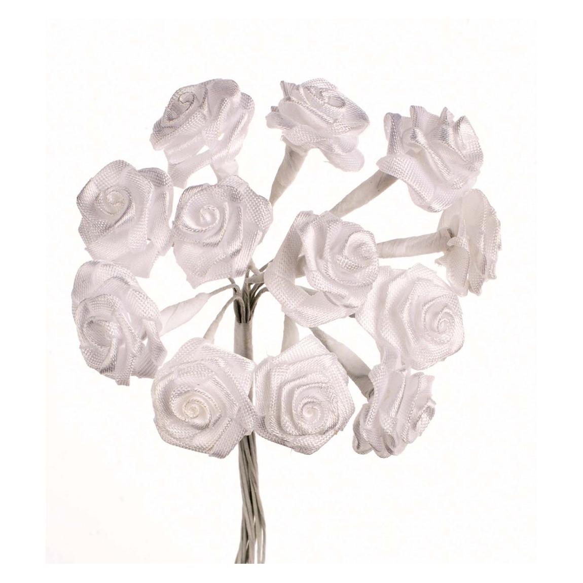 Glorex Diorröschen 12 Blüten weiss (21966845)