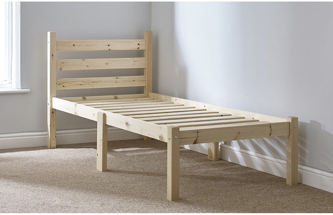 Fernleaf Henri Heavy Duty Solid Pine Bed Frame Natural Pine Single (3')
