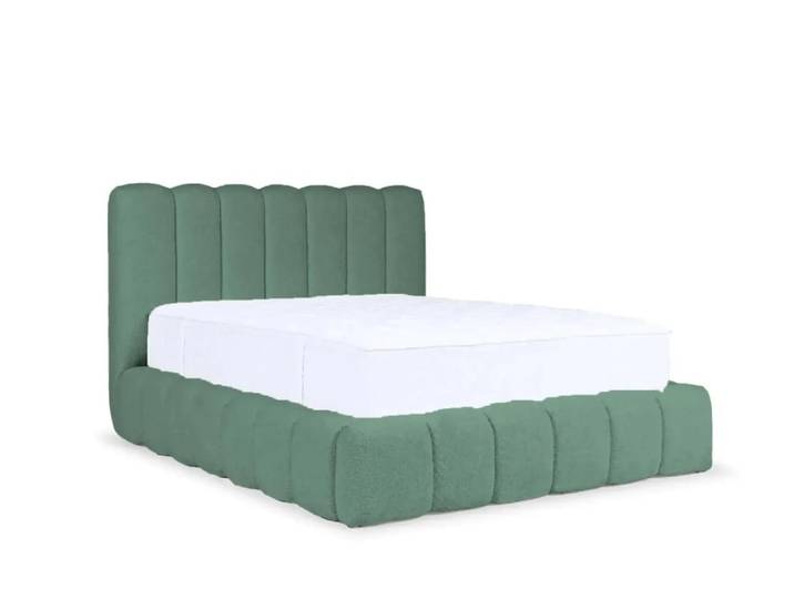 Lit coffre tissu chenille 180x200cm vert