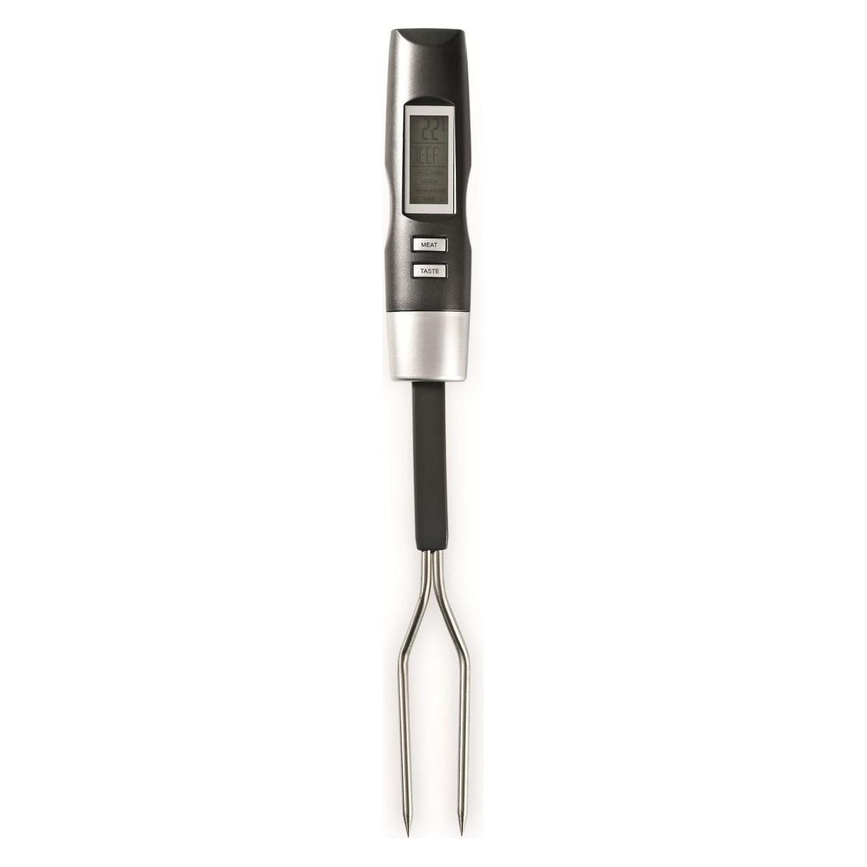 Nedis Fleischthermometer Zemperatureinstellungen LCD-Anzeige 0-110 °C Schwarz/Silber 33 mm Silber/Sc (KATH108GY)