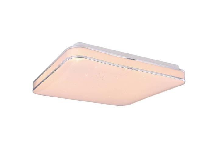 Plafonnier Lassy I 34 x 7 x 34cm Blanc/Argenté Matériau : Métal, Matière plastique Surface en métal : Laqué Type de matière synthétique : Verre