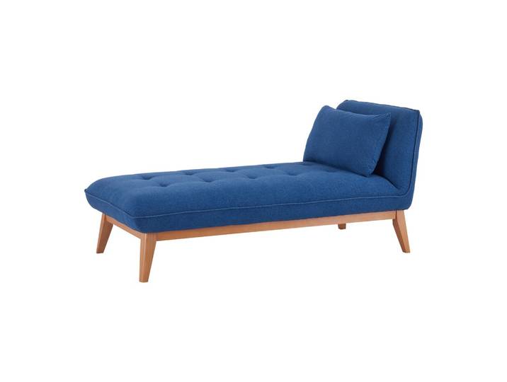 Chaiselongue Holz, Textil Blau