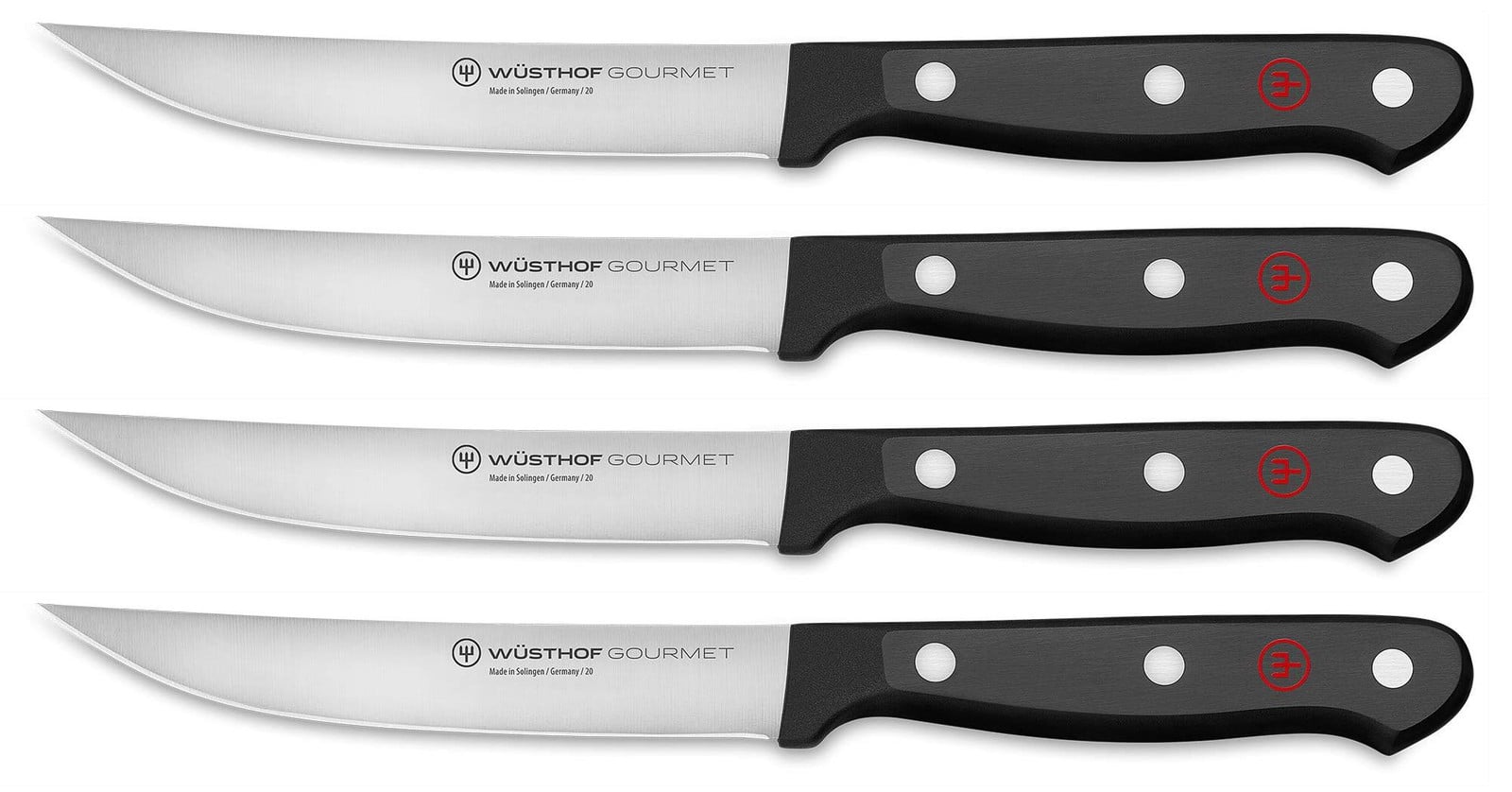 Dripio Steakmes set, 4-delig, zwart met 11 cm lemmet