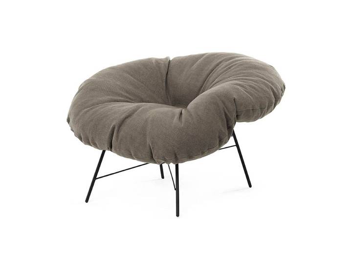 MOGG fauteuil CLOSER (Tissu en coton Anthracite - Fer et tissu: 90% coton - 10% polyester)