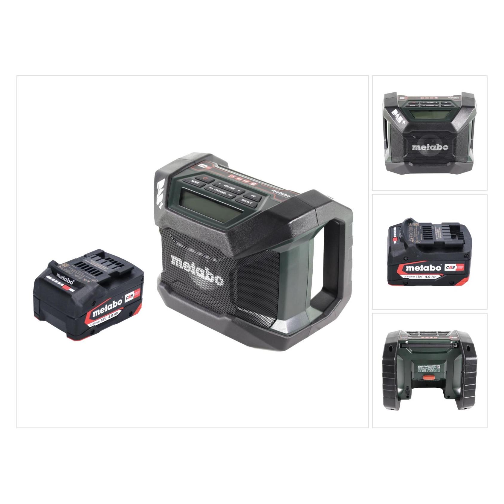 Metabo R 12-18 DAB+ BT Akku Baustellenradio 12-18 V DAB+ + 1x Akku 4,0 Ah - ohne Ladegerät (AM, DAB+, FM, Bluetooth) (R 12-18 DAB+ BT)