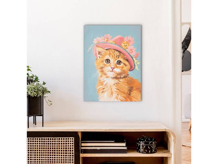 Leinwandbild Flower Kitty Mischgewebe Multicolor 30 x 40 x 3cm