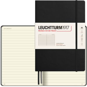 Leuchtturm1917 Notizbuch Composition, 366185, Karton Hardcover, Schwarz, 109 Blatt / 219 Seiten, 80 g/m², liniert, B5
