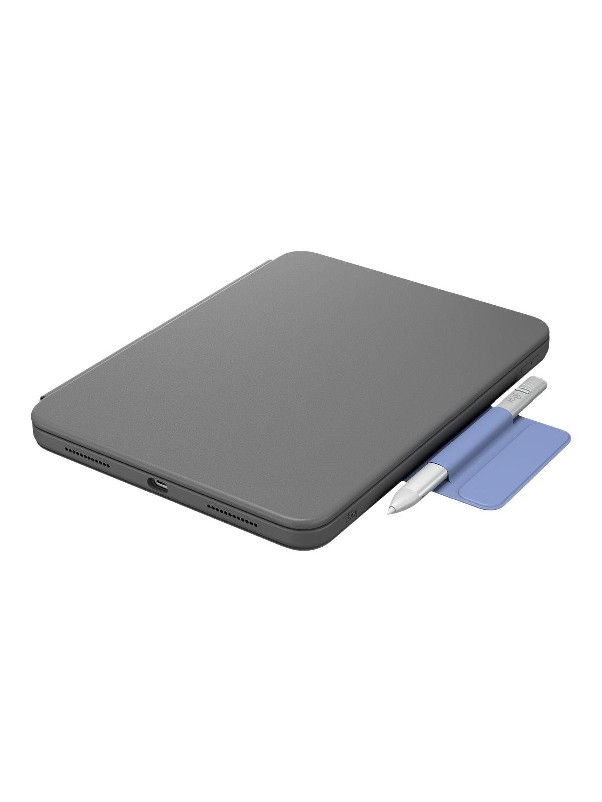 Logitech Rugged Folio - keyboard and folio case - QWERTZ - Swiss - graphite Input Device - Tastatur & Folio-Set - Schweiz - Grau