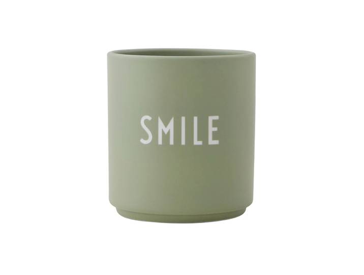 Design Letters - AJ Favourite Porzellan Becher, Smile / grün