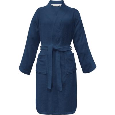 Bademantel TOM TAILOR HOME "Kimono COLOR BATH" Gr. XL, blau (schwarz navy), XL, Frottier, Hausmäntel, Bademantel
