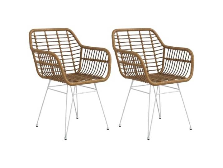HOMCOM Esszimmerstühle 2er Set Sessel mit Rückenlehne Hellbraun+Weiß