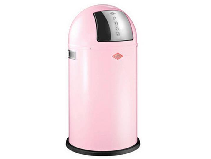 Wesco Abfallsammler Pushboy, Edelstahl, Pink, Metall, 50 L, 75.5 cm, Küchen, Küchenausstattung, Mülleimer