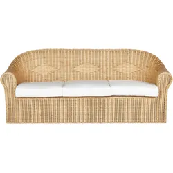 GARTENSOFA 3-Sitzer Rattan natürlich Livadeia