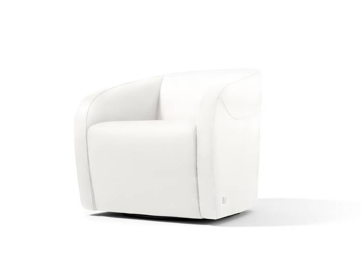 Sessel EGOITALIANO Charlottaas Clubsessel, Designsessel, modern und zeitlos, bequem , weiß, B:73cm H:73cm T:76cm, Leder »BULL« (echtes Rindsleder). Geschliffenes, pigmentiertes und behandeltes Rindsleder mit einer Dicke von 1, 3-1, 5 mm. Dieses Leder zeigt eine ziemlich weiche Hand mit einem halb undurchsichtigen Aussehen. Es handelt sich um ein geschütztes Leder. Eine leichte Deckschicht schützt sie vor Flecken, ohne ihre ursprünglichen Eigenschaften zu verändern. Die geschützten Leder kombinieren die Vorteile von Natürlichkeit und Weichheit mit einer guten Beständigkeit gegen Verschleiß und Ausbleichen. Das Vorhandensein der charakteristischen Zeichen, die das Leben des Tieres bestimmen, wie Narben, Körnungsunterschiede, Falten, Adern, Disharmonien in Farbtönen, beweisen ihre absolute Echtheit und großen Wert., Sessel, Sessel, drehbar, kompakte Stellmaße, Solitärsessel