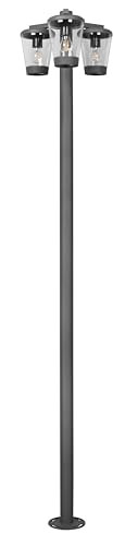 Trio Leuchten Cavado Buitenlamp - Zwart/Grijs - Staande Tuinlamp met 3 x E27 fittingen