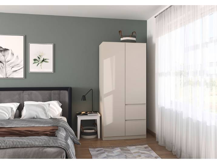Drehtürenschrank Costa 91cm Beige/Kaschmir Basic