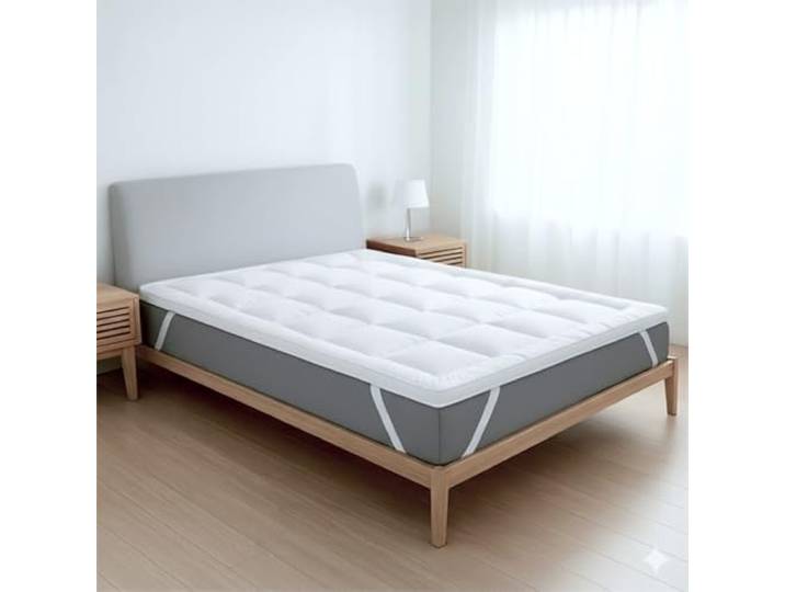 The White Stone Matratzen Topper 120x190 cm Gepolsterter Matratzenschoner 800 g/m² Füllung aus Baumwollbällchen mit Atmungsaktivem Mikrofaserbezug Extra Komfort und Volumen Topper für Matratze