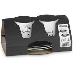 Könitz, Tasse, Espressotasse 2er Set Cats & Dogs 0.085 l, 2 Stück (85 ml, 2x)