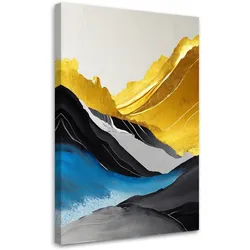 LEINWANDBILD Abstrakte Acryl Berge gold 70x100cm