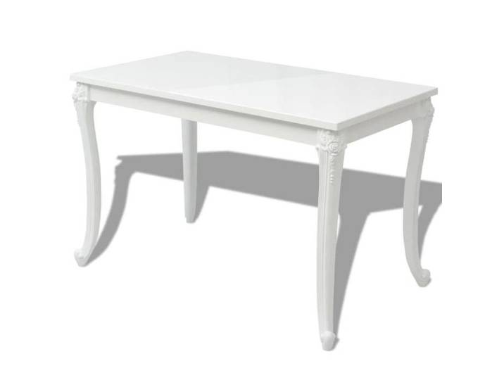 SALE 2026 Table Repas rustique/Table Salon Blanc - Table à manger 116x66x76cm blanc brillant 15.45 Kg 130727