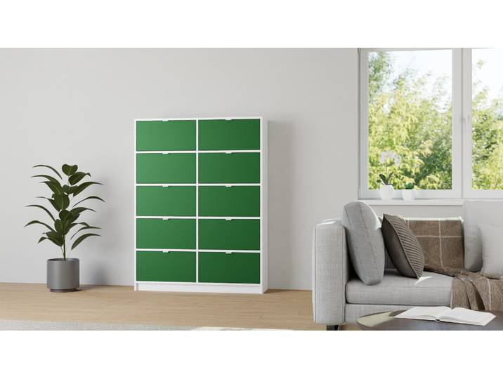 120 cm breiter Apothekerschrank MDF Lackiert Perl­grün