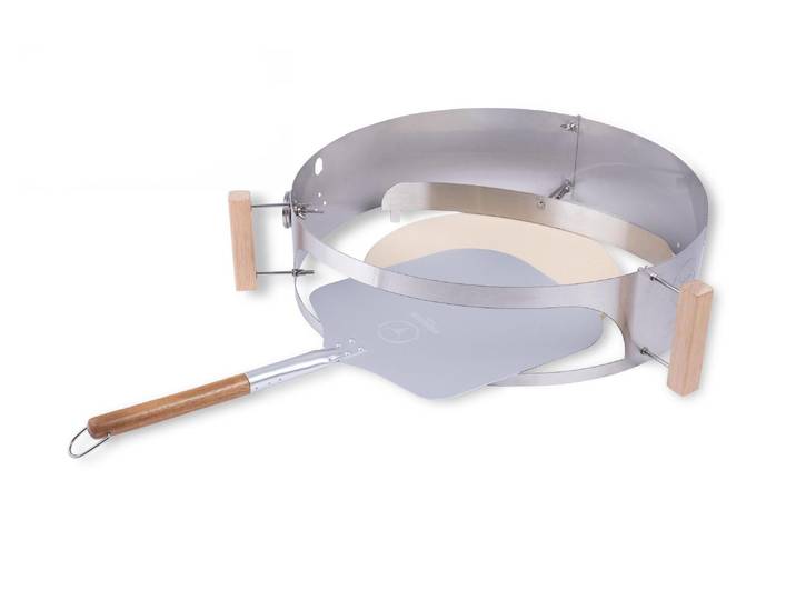 Grillplattenaufsatz Grillaufsatz Pizza-Set Ø 47 cm , silber (grau), Backbleche, Grillplattenaufsatz