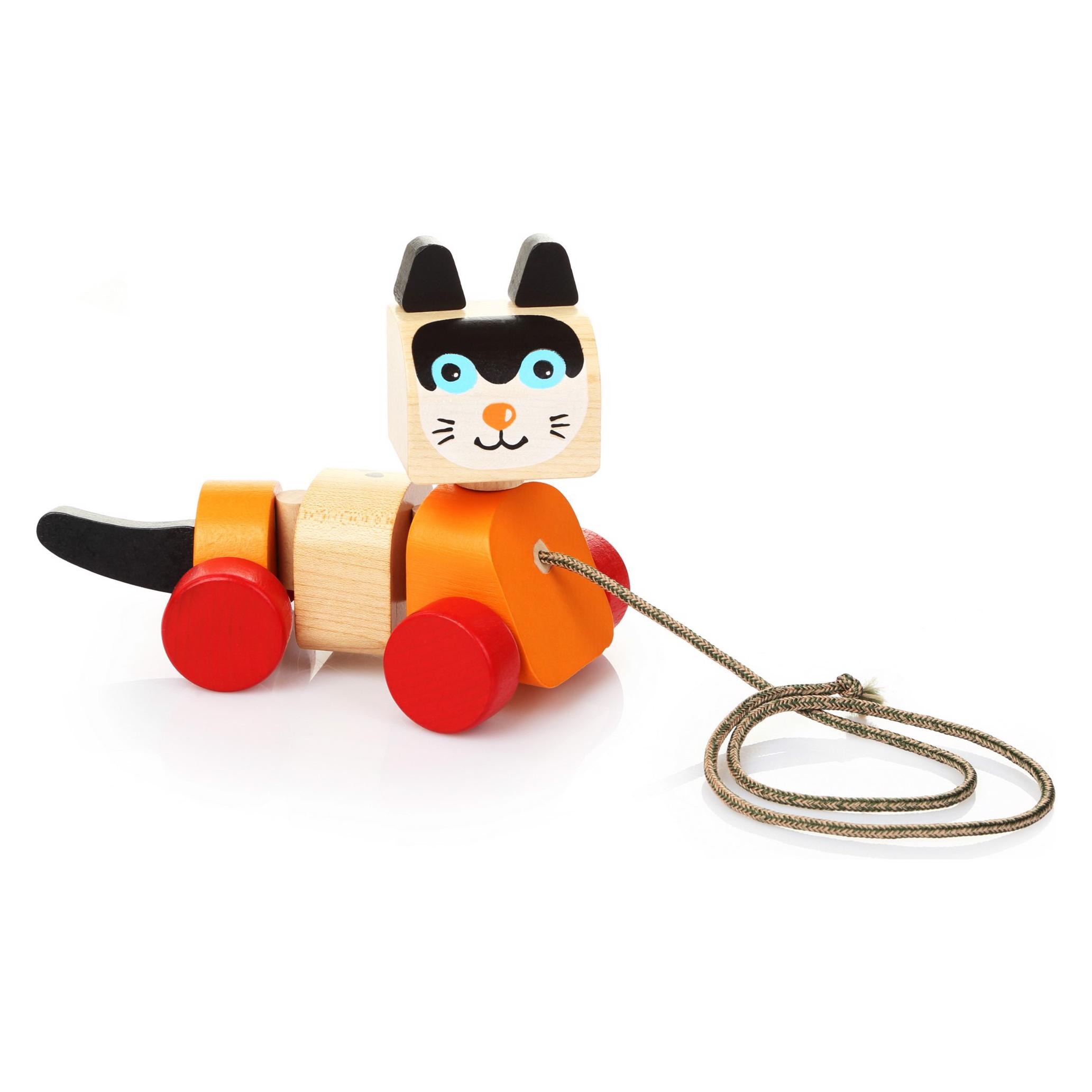 Cubika Katze aus Holz Ziehfigur (LT15551)