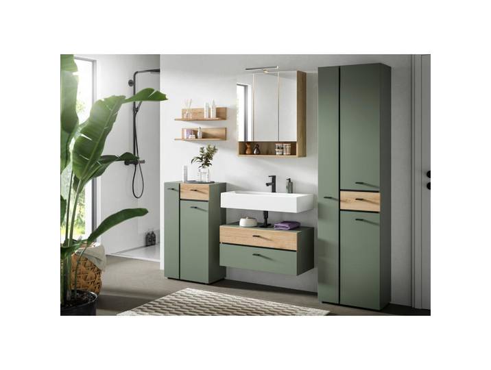 Badezimmer Aqua Grün/Eichefarben B: 177cm